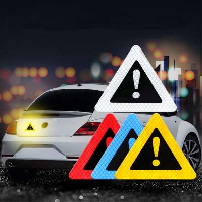 Car Exterior Accessories Caution Sticker Exclamation Mark Triangle Warning Reflective Stickers