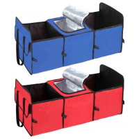 3 compartments car trunk organizer with independent cooler