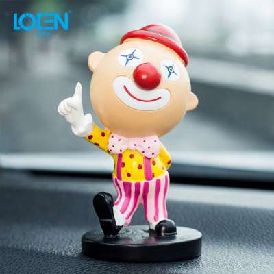 2018 Newest Cute Resin Clown Car Ornaments Automotive Interiors Decoration Sticker