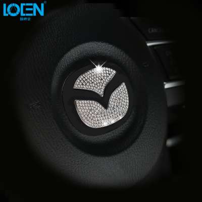 Fashion decorative steering wheel aluminum alloy + rhinestones car decoration sticker